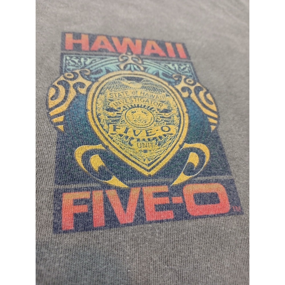 Vintage Crazy Shirts Hawaii Five-0 Badge Turtle T-Shirt Crater Dyed Gray Size XL